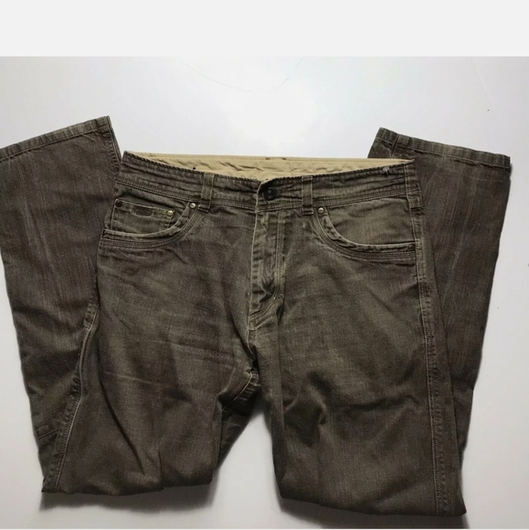 Mens Outdoor Kuhl Riot Vintage Patina Dye Pants Straight Leg Brown Size 36x32 - Picture 3 of 8